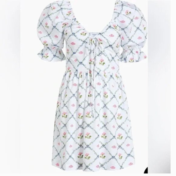 Hill House Ophelia Mini Dress in Butterfly Trellis NWT Size S - Picture 1 of 2